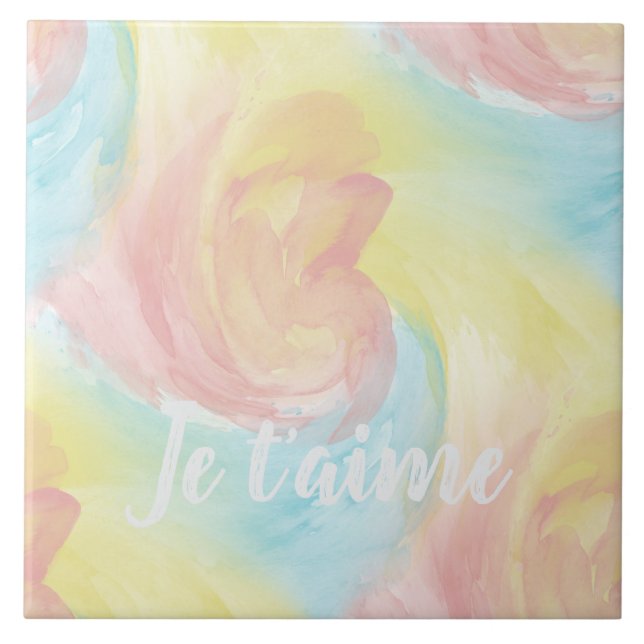 Tie-Dye Retro Pastel Painterly Watercolor no Amor (Frente)