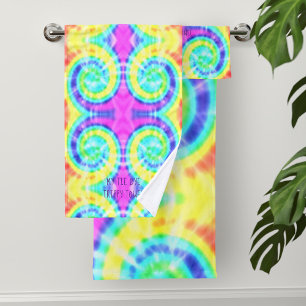Tie Dye Trippy Hippie Psychedelic Bath Toalha