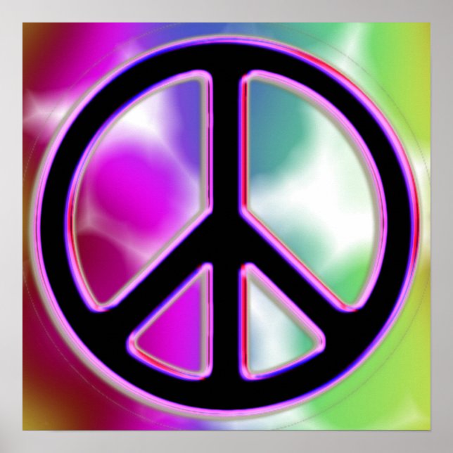 Tie Dyed Peace Sign Poster (Frente)