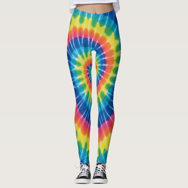 Tie-dyed, vibrant colored, leggings (Frente)