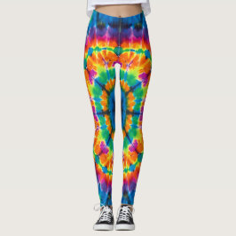 Tie-dyed, vibrant colored, leggings
