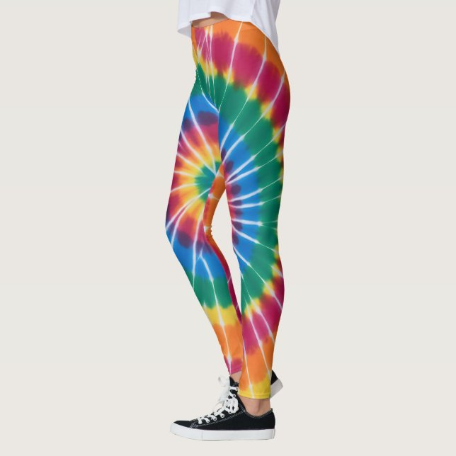 Tie-dyed, vibrant colored, leggings (Esquerda)