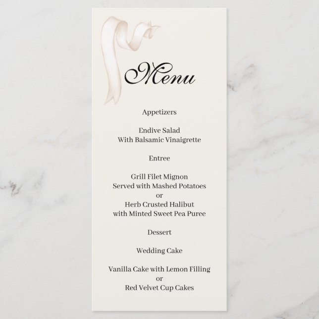 Tie the knot Menu (Frente)