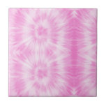 Tiedye Pink Spiral Hippie Tie Dye<br><div class="desc">Design de padrão de coloração de gravata de Pastel em cor rosa e branca. Azulejo de cerâmica com estilos brancos shibori hippie espiral design</div>