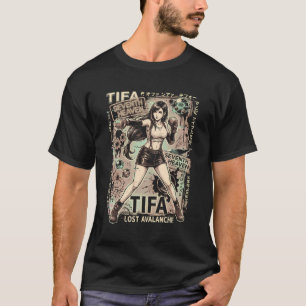Tifa Lockhart FF7 Remake Top Preto Cintura Midriff