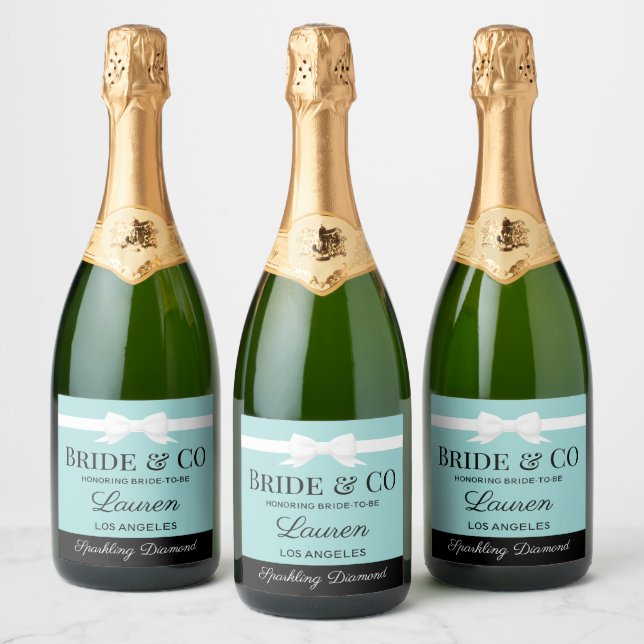 Tiffany Inspired Bride Beverage Bottle Label  (Garrafas)