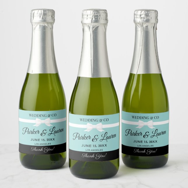 Tiffany Inspired Wedding Favor Bottle Label  (Garrafas)