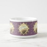 Tigela 21 Aniversário de Casamento de ruas Brass & Iolite<br><div class="desc">Para o aniversário de 21 ruas,  ela vai adorar sua tigela de chili personalizada com meu emblema original,  para brilhar e brilhar pelo dia especial!</div>