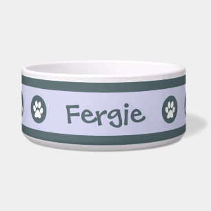 Tigela A bacia Pastel azul personalizada do cão