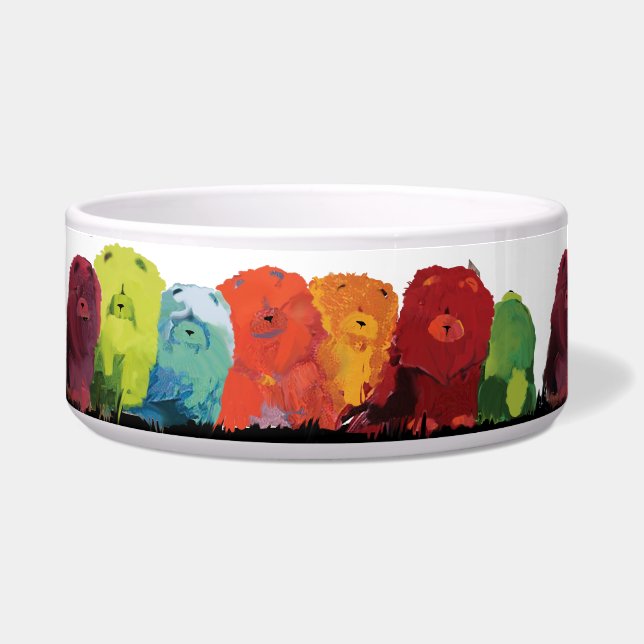 Tigela A LINHA de COMIDA comidas da aguarela persegue (Esquerda)