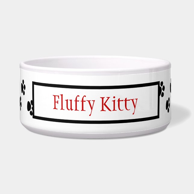 Tigela A pata imprime a bacia do animal de estimação (Frente)