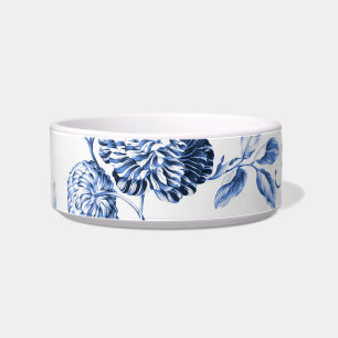 Tigela A pervinca Toile floral azul personaliza o nome de