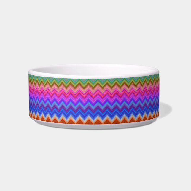 Tigela A white ceramic bowl features colorful zigzag  (Frente)