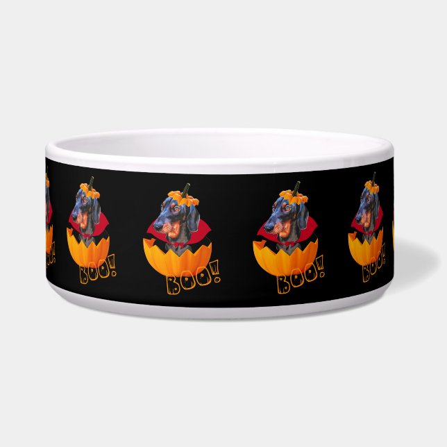Tigela Abóbora de salsicha das bruxas (Frente)