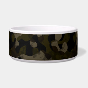 Tigela Abstrato camuflado verde, preto, taupe e castanho