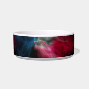 Tigela abstrato de fumo rosa e azul