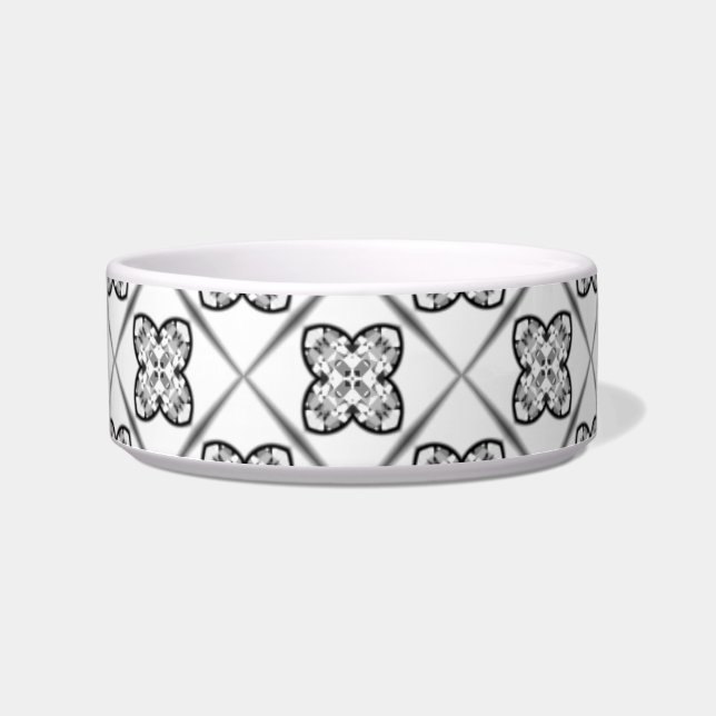 Tigela Abstrato Diamond Impressão Cat ou Dog Pet Bowl (Frente)