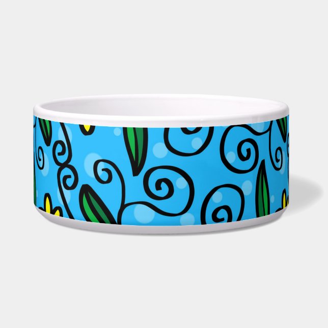 Tigela Abstrato Floral Pet Bowl (Direita)