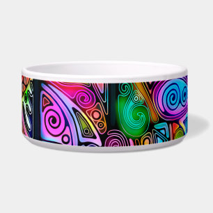 Tigela Abstrato forma arte 10 muito colorida
