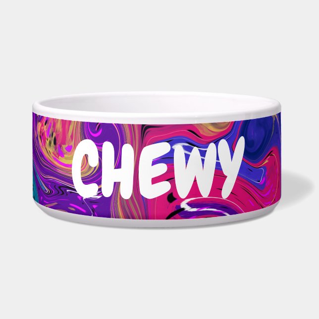 Tigela Abstrato Marble Fluid Art Colorido Personalizado (Frente)