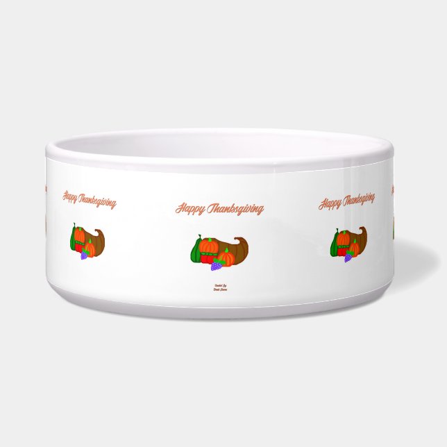 Tigela Ação de Graças Cornucopia Pet Bowl (Frente)