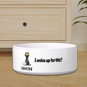 Tigela Acordei Por Isso? Gato Preto Personalizado