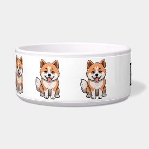 Tigela Adorável Akita Desenho Personalizado