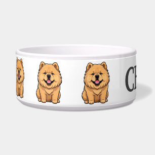 Tigela Adorável Cachorrinho Chow Chow Cartoon Personaliza