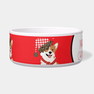 Tigela Adorável Cachorrinho de Natal Usando Chapéu de Pap