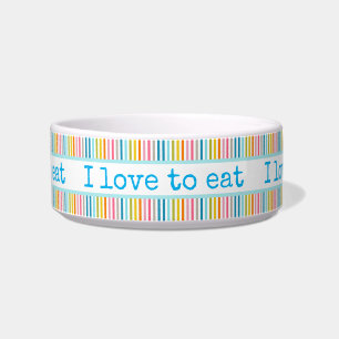 Tigela Adoro Comer Rainbow Stripes Colorida Pet Bowl
