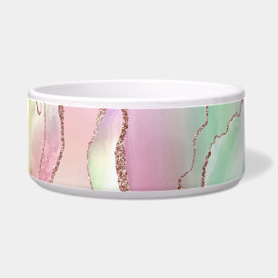 Tigela Agato de melancia Verde Neo Mint e Rosa Cassis