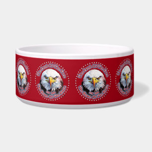 Tigela Águia Marrom Múltiplo Design Fundo Vermelho