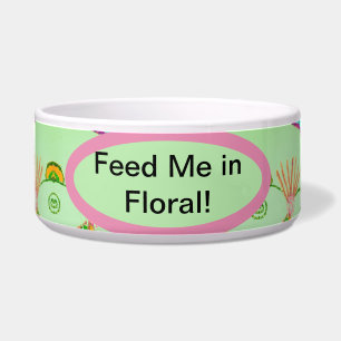 Tigela Alimente-me em Floral!: Patas e Petais Cerâmicas P