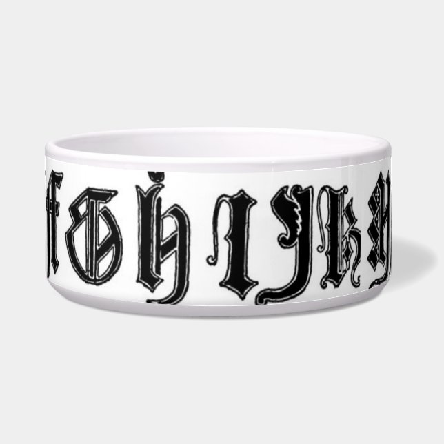 Tigela Alphabet Pet Bowl do século 15 (Frente)