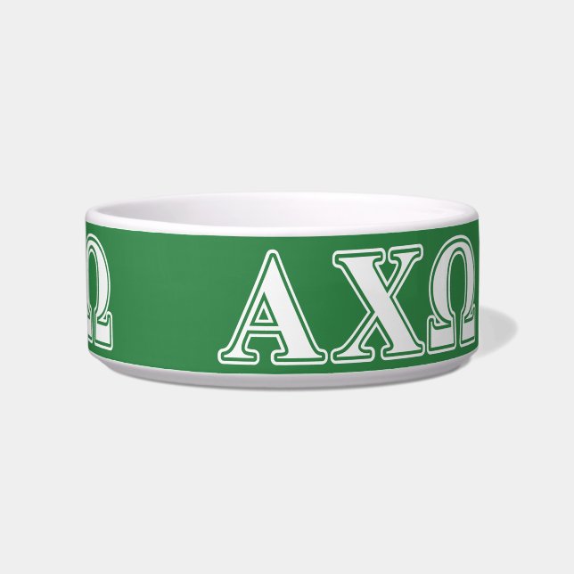 Tigela Alphi Chi Omega Letras Brancas e Verdes (Direita)