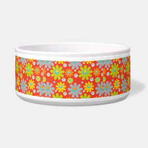 Tigela amantes de flores Pet Bowl cerâmico