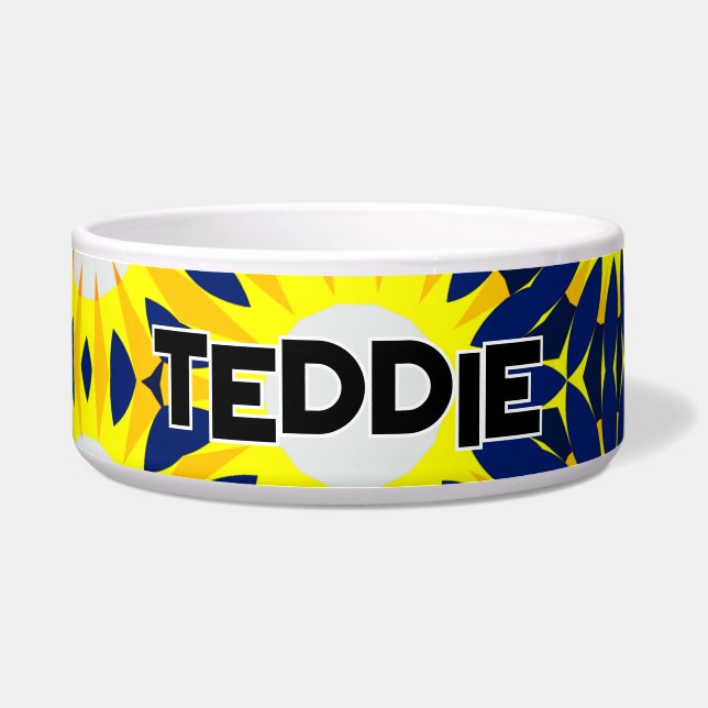 Tigela Amarelo ensolarado e Marinho Girassol (Frente)