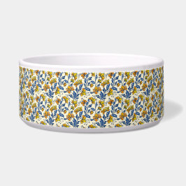 Tigela Amarelo Laranja Floral Folclórico Vintage Folha Az