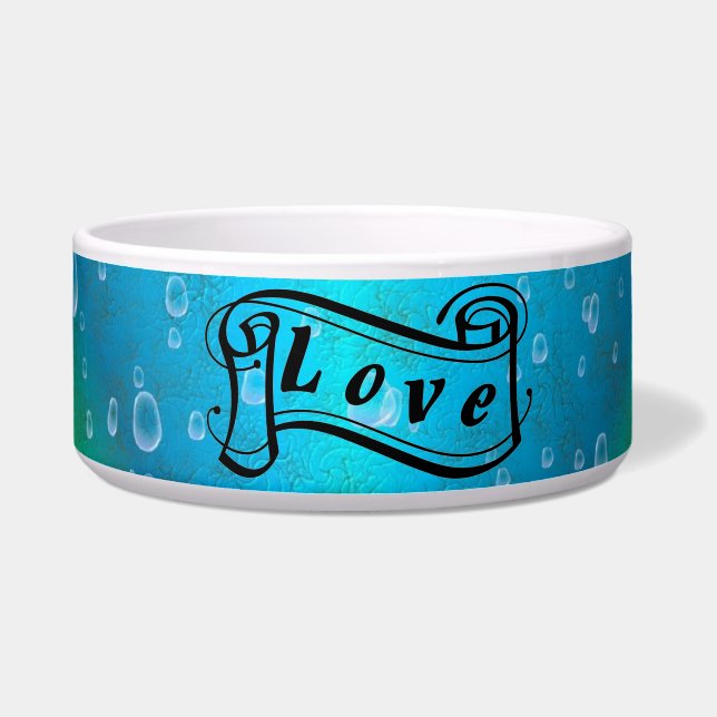 Tigela Amor com arco-íris verde azul (Frente)