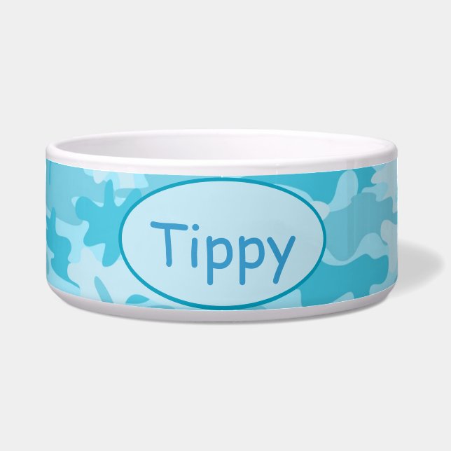 Tigela Animal de estimação do costume de Camo Camoflauge (Frente)