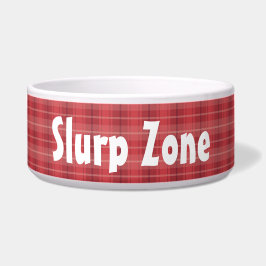 Tigela Animal de estimação "Zona de Slurp" Xadrez Vermelh