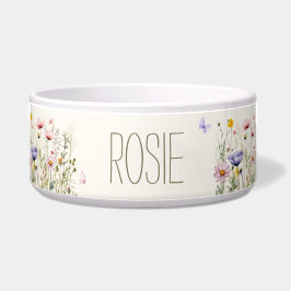 Tigela Aquarela Floral de Flores Silvestres Personalizada