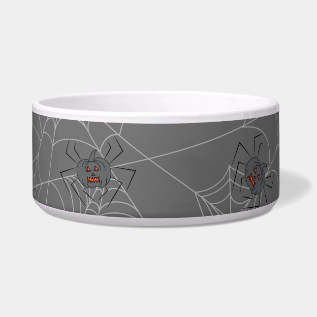 Tigela Aranhas do Dia das Bruxas e abóboras (Frente)