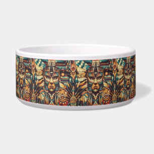 Tigela Arco Luxuoso de Jantar Pet "Mesoamerican Motif"