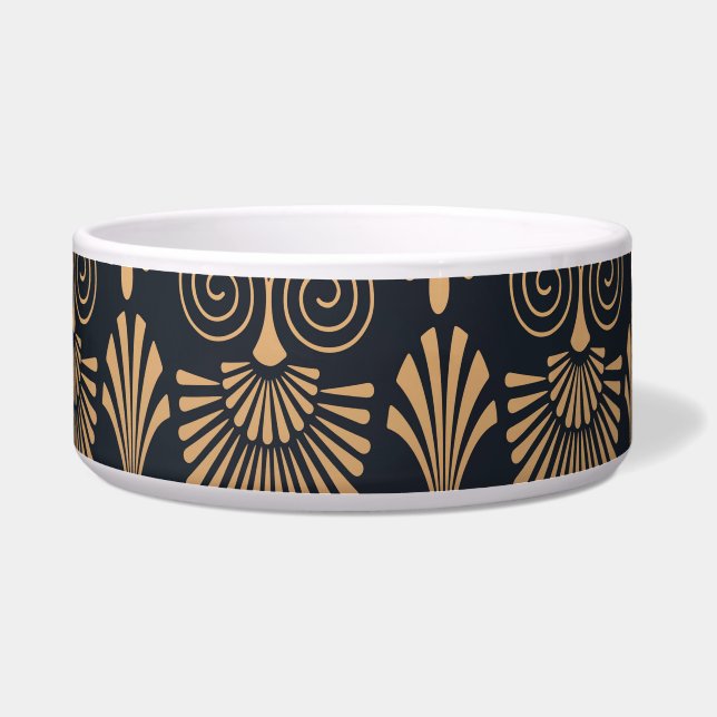Tigela Art Deco Black Dourado: Retro. (Frente)