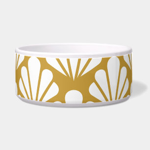 Tigela Art Deco, padrão floral geométrico sem costura.