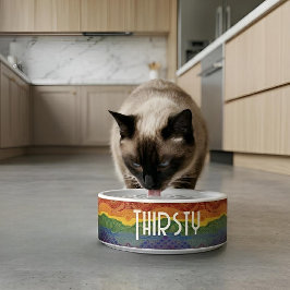 Tigela Art Deco Pride Flag | Rainbow Ceramic Pet Bowl