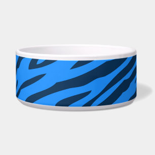 Tigela Arte abstracta azul retro da zebra do teste padrã
