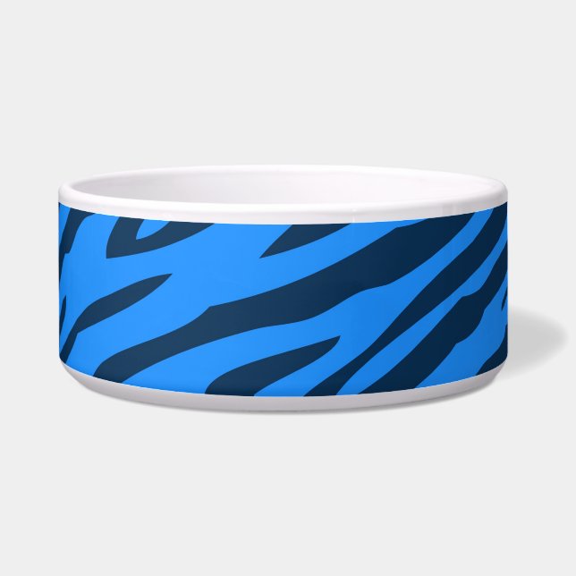 Tigela Arte abstracta azul retro da zebra do teste padrão (Esquerda)