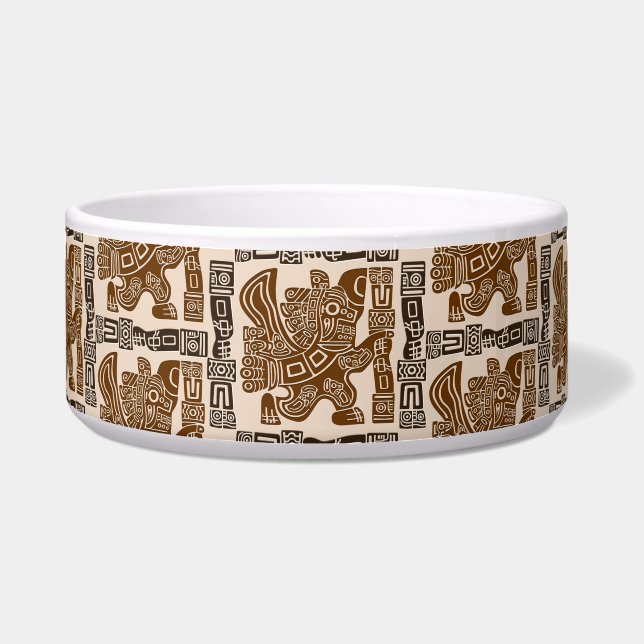 Tigela Arte Antiga Tribal do Guerreiro de Águia Asteca (Frente)